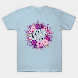 Happy mothers day, fun flowers print shirt T-Shirt